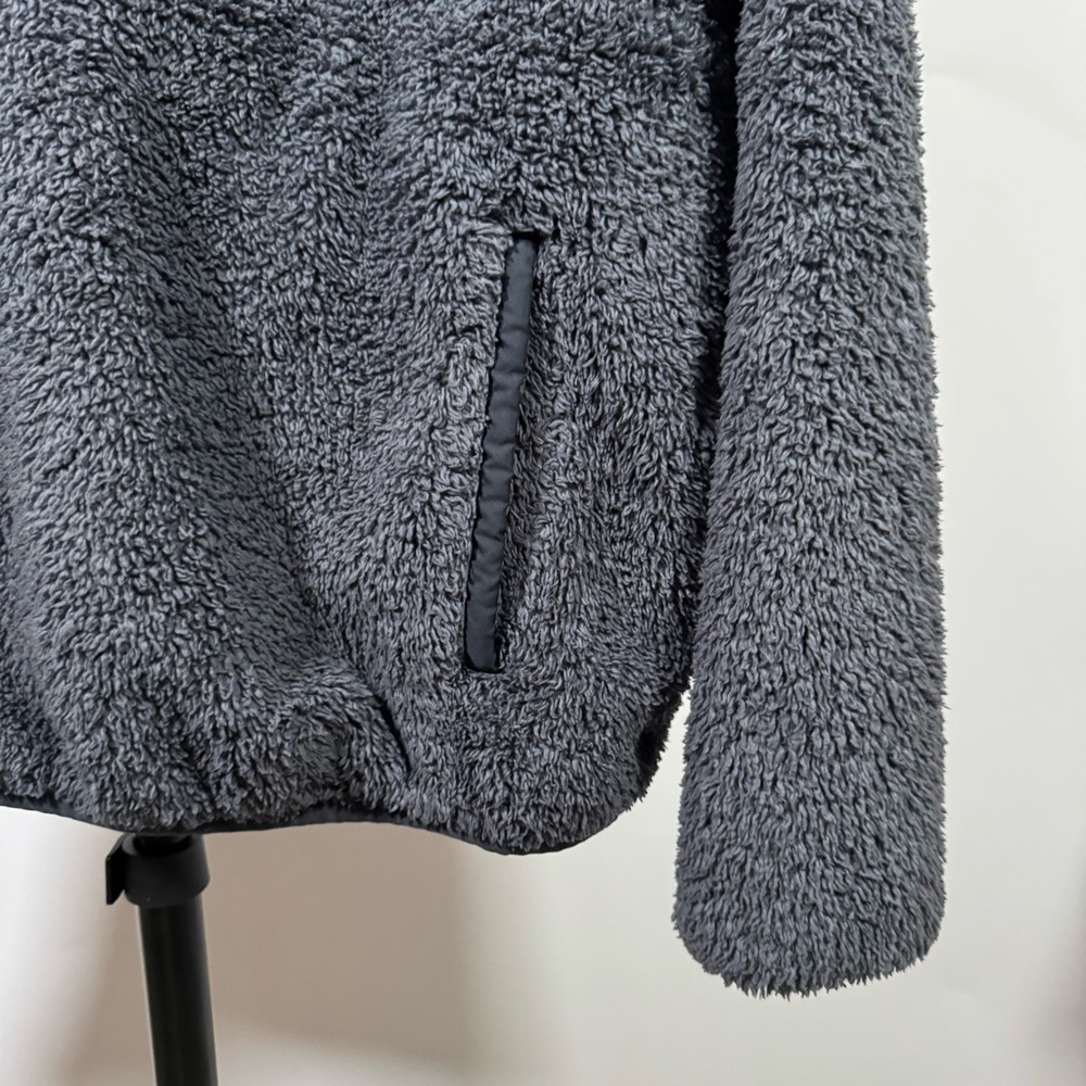 Patagonia Los Gatos Hooded Fleece Pullover Navy Blue/Grey Cozy Teddy Half Zip - Picture 7 of 10